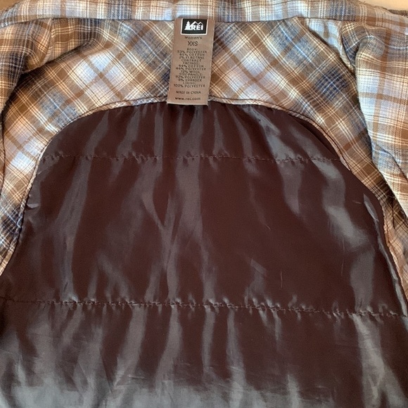REI Corduroy Vest, Size XXS, Brown With Plaid & Gray Trim. - Picture 3 of 7